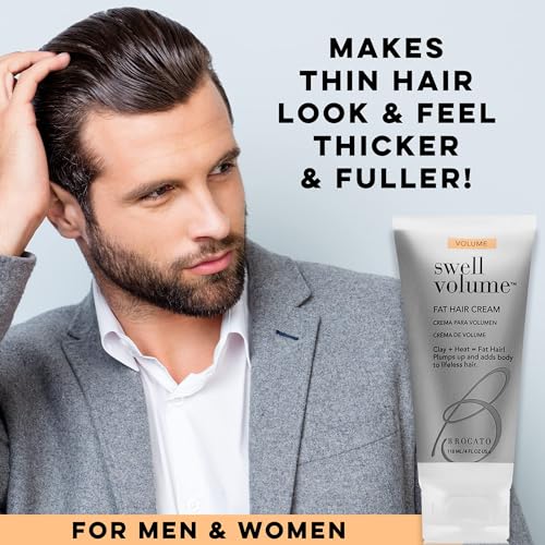 Brocato Swell Volume Hair Cream, 3 Pack, 6 Oz: Volumizing & Thickening Cream for Men & Women | Heat Activated Fat Hair Volumizer Cream Shapes & Adds Thickness to Thin Hair | Clay Formulated