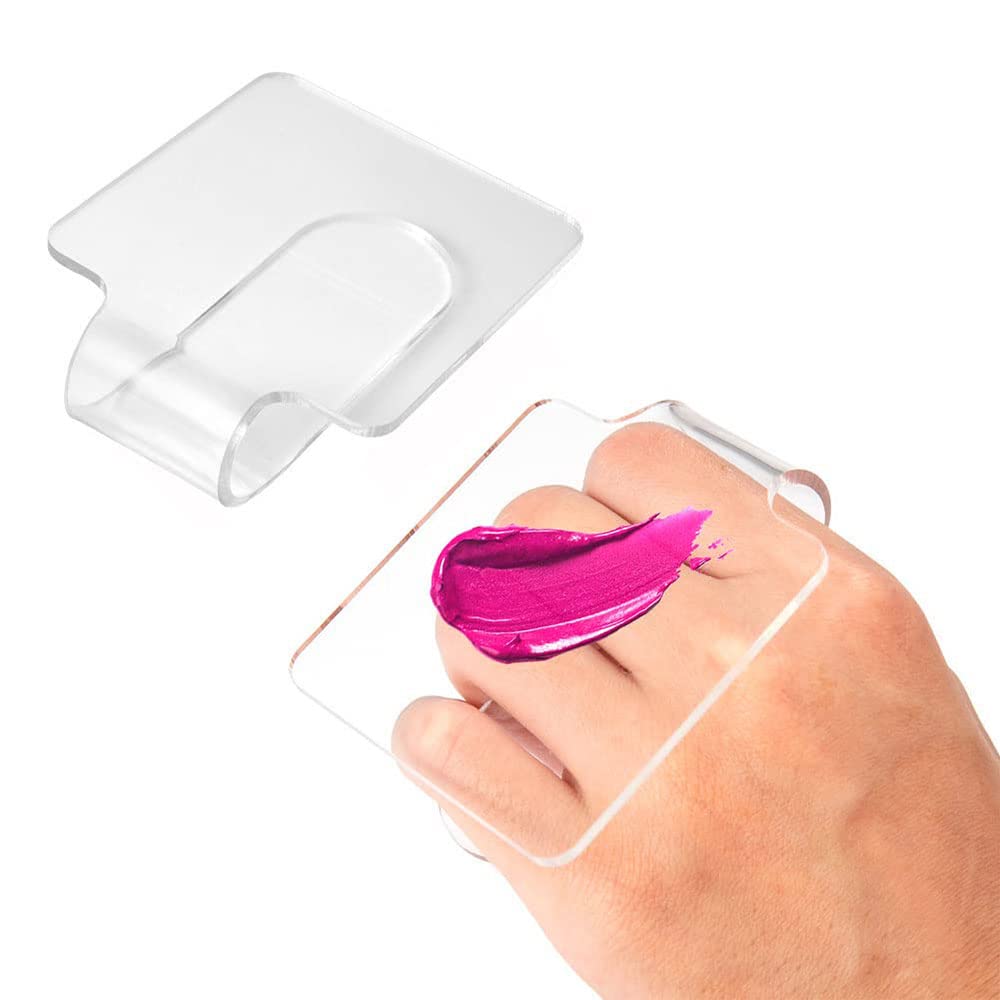 Makeup Mixing Palette with 1PC Spatula and Hand Palette Makeup Mixing Tray Plastic 50 PCS Lipstick Applicators