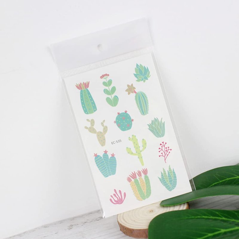 Oottati 6 sheets Waterproof Temporary Tattoo Stickers for Kids Children Cute Finger Wrist Cactus Potted Flower for Grils Boys