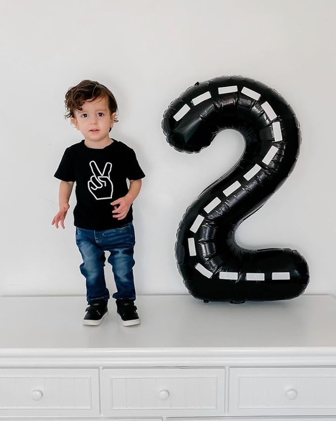 Race Car Number 5 Balloon 40 Inch, 5 Balloon Number, 5th Birthday Decorations, Race Car Party Supplies for Boys Girls