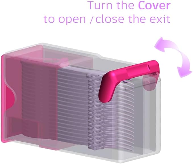 Shaker Dental Floss Picks Travel Case for On-The-Go, Dispenser + Cartridges, Each Cartridge Contains 20 High-Performance Floss Picks (1 Dispenser + 5 Cartridges, Red)
