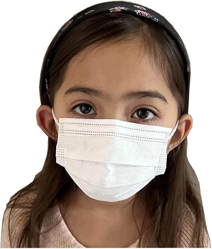 Luosh Face Masks Disposable Made in USA, 3 Ply Disposable Masks 50pcs,Adult Mask, Kids Mask, Black Masks, White Masks