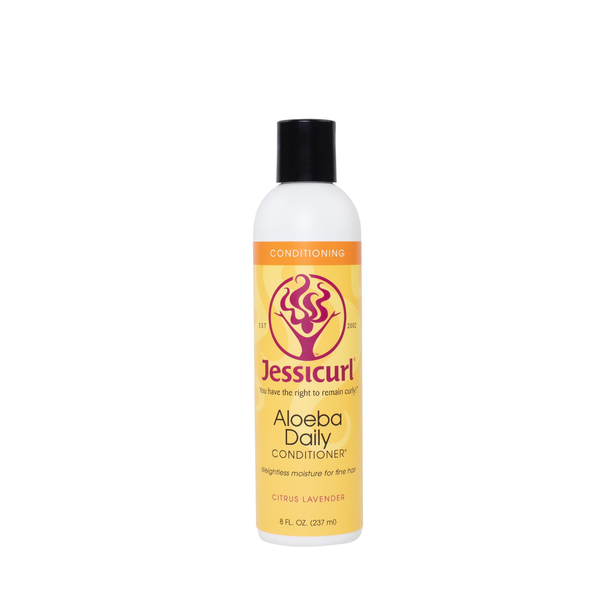 Jessicurl, Aloeba Daily Conditioner for Curly Hair, Citrus Lavender, 8 Fl oz. Leave in Conditioner and Hair Detangler for Fine Hair