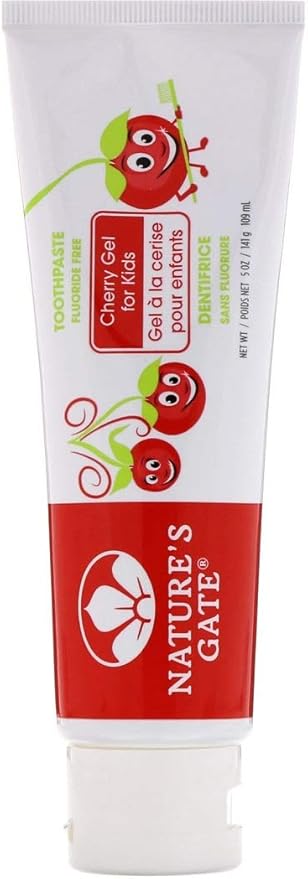 Nature's Gate Natural Toothpaste Gel, Cherry for Kids, 5 oz (Pack of 3) Set