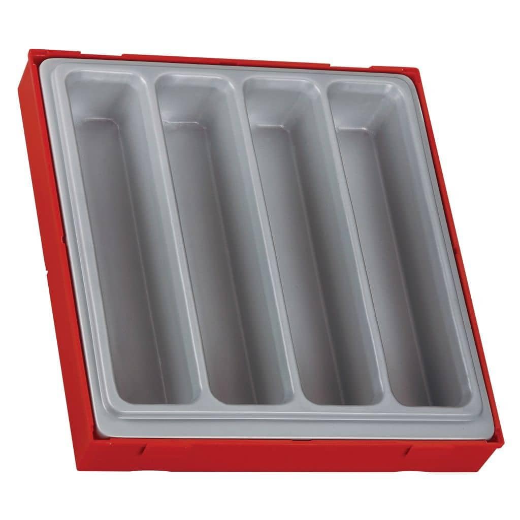 Teng Tools 4 Compartment Double Size Empty Plastic Storage Tray - TTD00, Silver