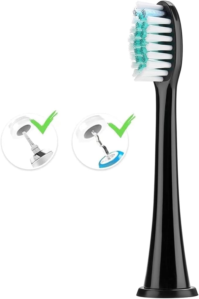 Black Toothbrush Heads,Compatible for Philips Sonicare Electric 8000pcs(1000packs) Soft Bristle
