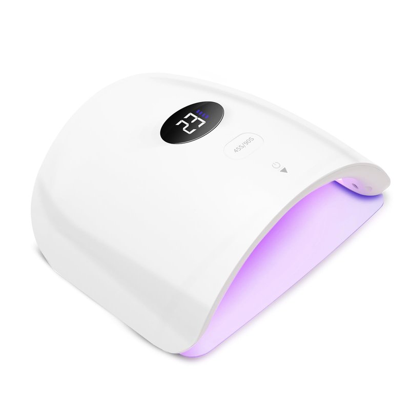 LASONAS Cordless UV LED Nail Lamp, 48W Professional Rechargeable Nail Lamp 48W UV Light for Gel Nails, 24 LED Gel Curing Light, Smart Sensor, 2 Timers, LCD Display, Removable Base for Salon & Home