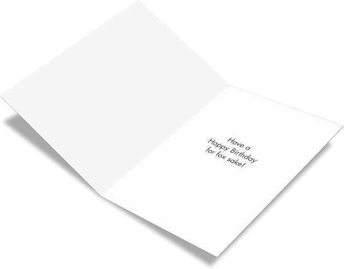 The Best Card Company - 1 Happy Birthday Card with Envelope - Adorable Colorful Animals, Fun Notecard - Funky Rainbow Wildlife Fox C4948ABDG
