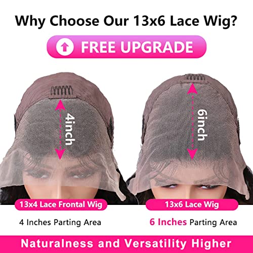 26 Inch Straight 13x6 HD Lace Front Wigs Human Hair 180% Density for Women Glueless 13x6 Lace Frontal Wig Pre Plucked Human Hair Natural Black
