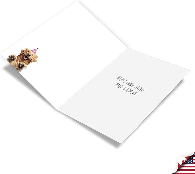 NobleWorks - 1 Birthday Greeting Card w/ 5 x 7 Inch Envelope For Men, Women - Bday Dog Sayings - Happiness C10695ABDG
