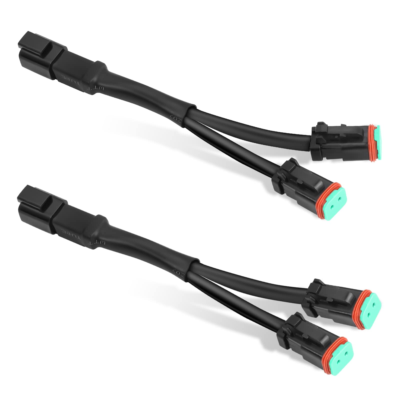 OFFROADTOWN 2PCS DT DTP Wiring Harness Adapters Connectors Splitters Plug n Play Wiring Harness 240w for LED Light Bar Pod Fog D