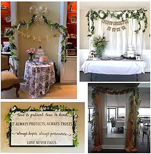 5pack Flower Garland Artificial Wisteria Garland Vines Faux Wisteria Vine Fake Hanging Flowers for Wedding Floral Decor-Total 33ft (White)