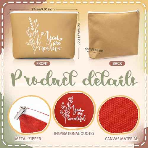 20 Pcs Employee Appreciation Gifts Inspirational Canvas Makeup Bags Compact Mirrors Bulk Cosmetic Bags Portable Mirror Thank You Gifts for Women Christmas Nurse Practitioner (Bohemian)