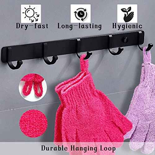 Shower Gloves,24 Pcs Exfoliating Bath Gloves,Body Scrub Gloves with Hanging Loop for Beauty Spa Massage Skin Shower Body Scrubber-12 Colors