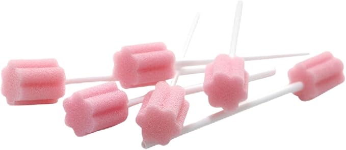 100 Pcs Disposables Orals Care Sponge Swabs Mouth Sponge on Stick Orals Care Sticks Mouth Swabs Tooth Tool
