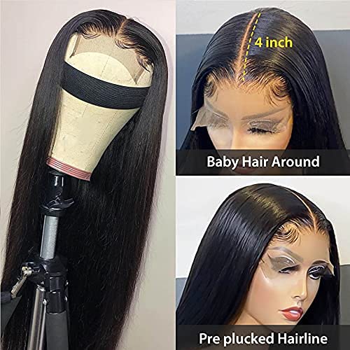 Mariska Lace Front Wigs Human Hair Straight 4x4 Closure wigs for Black Women 150% Density (22INCH)