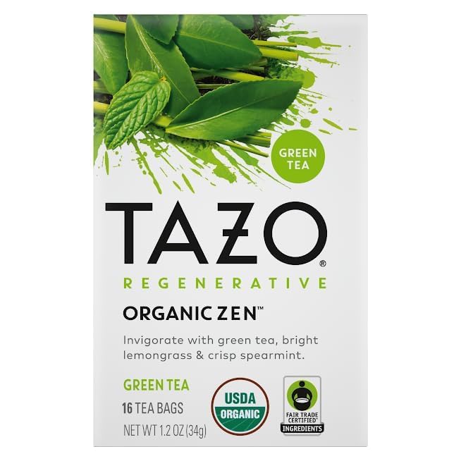 TAZO Tea Bags, Regenerative Organic Zen, Calm Chamomile & Herbal Organic Dream 16 CT (2ea) (Variety Pack)