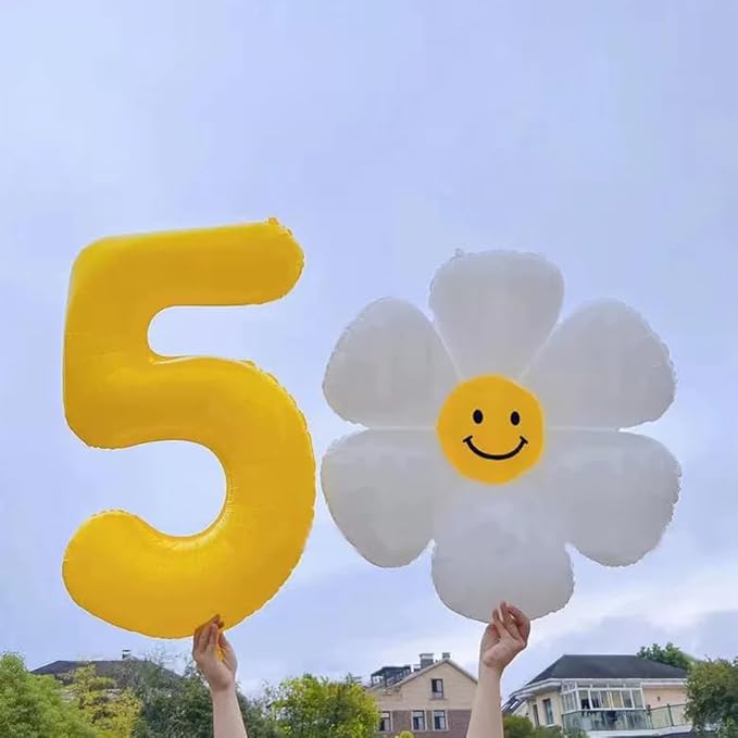 40 inch Yellow Number Balloon Giant Foil Helium Balloons Number 6 Balloon for 6th Birthday Party Decorations