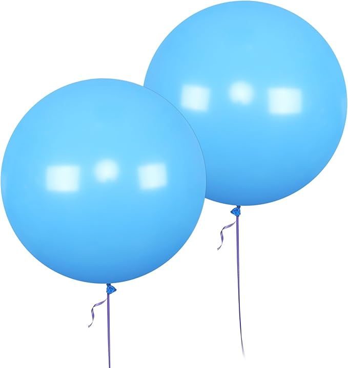 AZOWA 24 Inch Blue Balloon 10 Large Latex Balloons for Party Wedding Birthday Baby Shower Decoration (Blue, 10 Pcs)