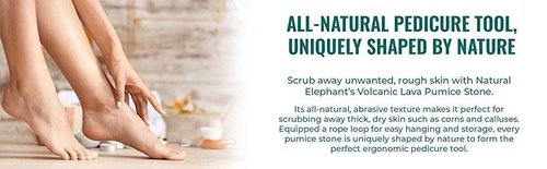 Natural Elephant Pumice Stone for Feet | Volcanic Lava Rock Callus Remover & Foot Scrubber | Pack of 10