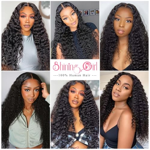 5x5 HD Lace Closure Deep Wave Ultra-thin Transparent HD Lace Closure 12A Brazilian Virgin Human Hair Closure Free Part Pre Plucked with Baby Hair Natural Black 22 Inch