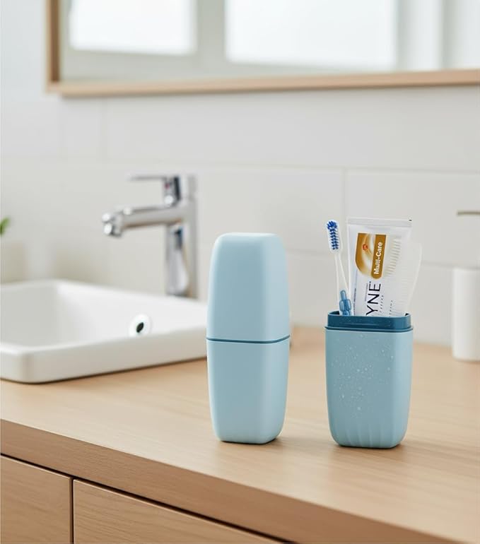 Toothbrush Cup Toothbrush Holder with Cover Travel Boothbrush Holder Portable Toothbrush Case and Carrier for Bathroom School Business Trip
