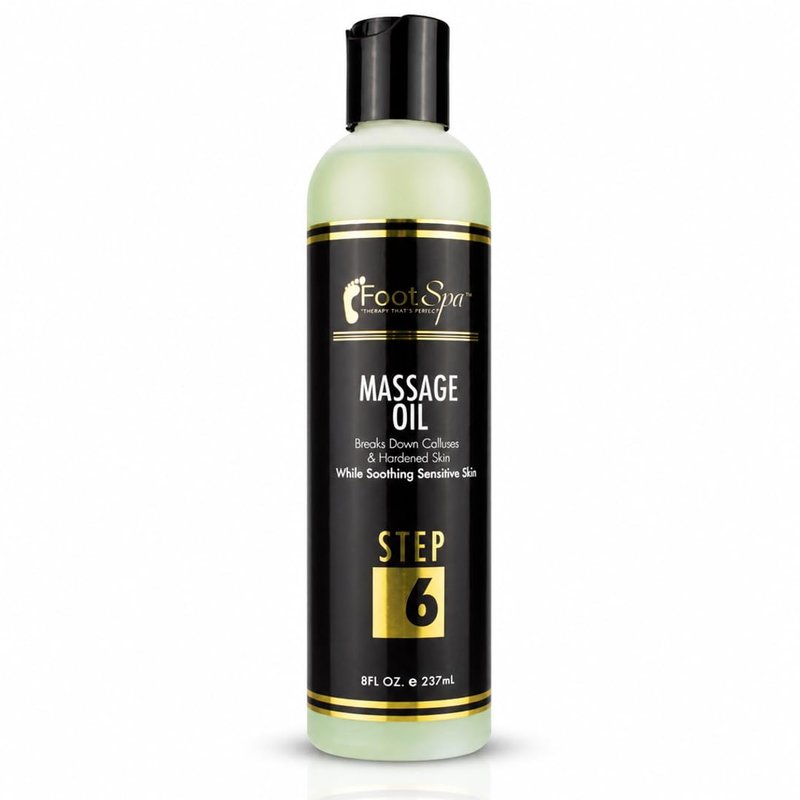 Foot SPA Pedicure Massage Oil – Tea Tree, Peppermint & Eucalyptus Blend for Callus Softening & Cracked Heel Repair | Cooling Relief | Professional Salon & At-Home Use | 8 oz