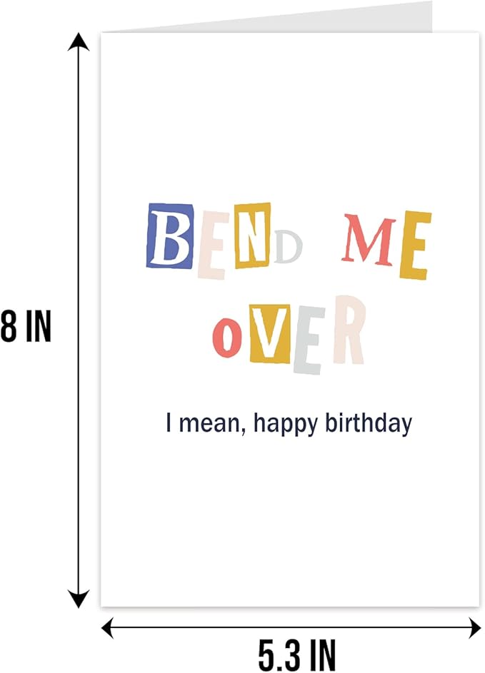Qiliji Naughty Birthday Card for Him, Funny & Happy Birthday Card for Her