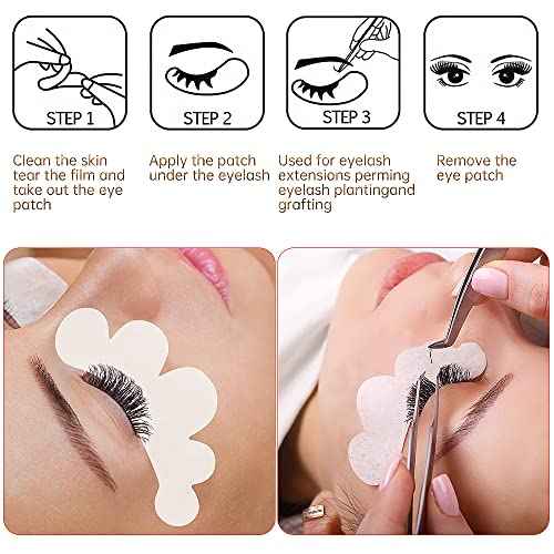 50 Pairs Eye Gel Pads, Lint Free Under Eye Patches for Eyelash Extensions, Premium Eye Mask Beauty Tool Kit (Pink)