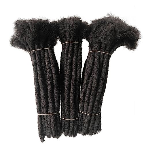 Human Hair Dreadlocks Extension Handmade Locs Large Size(diameter 0.8cm) 8inch 60 Strands/pack Natural Black #1B