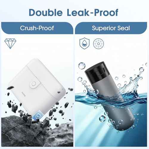 Travel Bottles with Case, 4x2oz TSA Approved, Leak-Proof, Press to Unlock, Compact & Portable Travel Toiletries (White)
