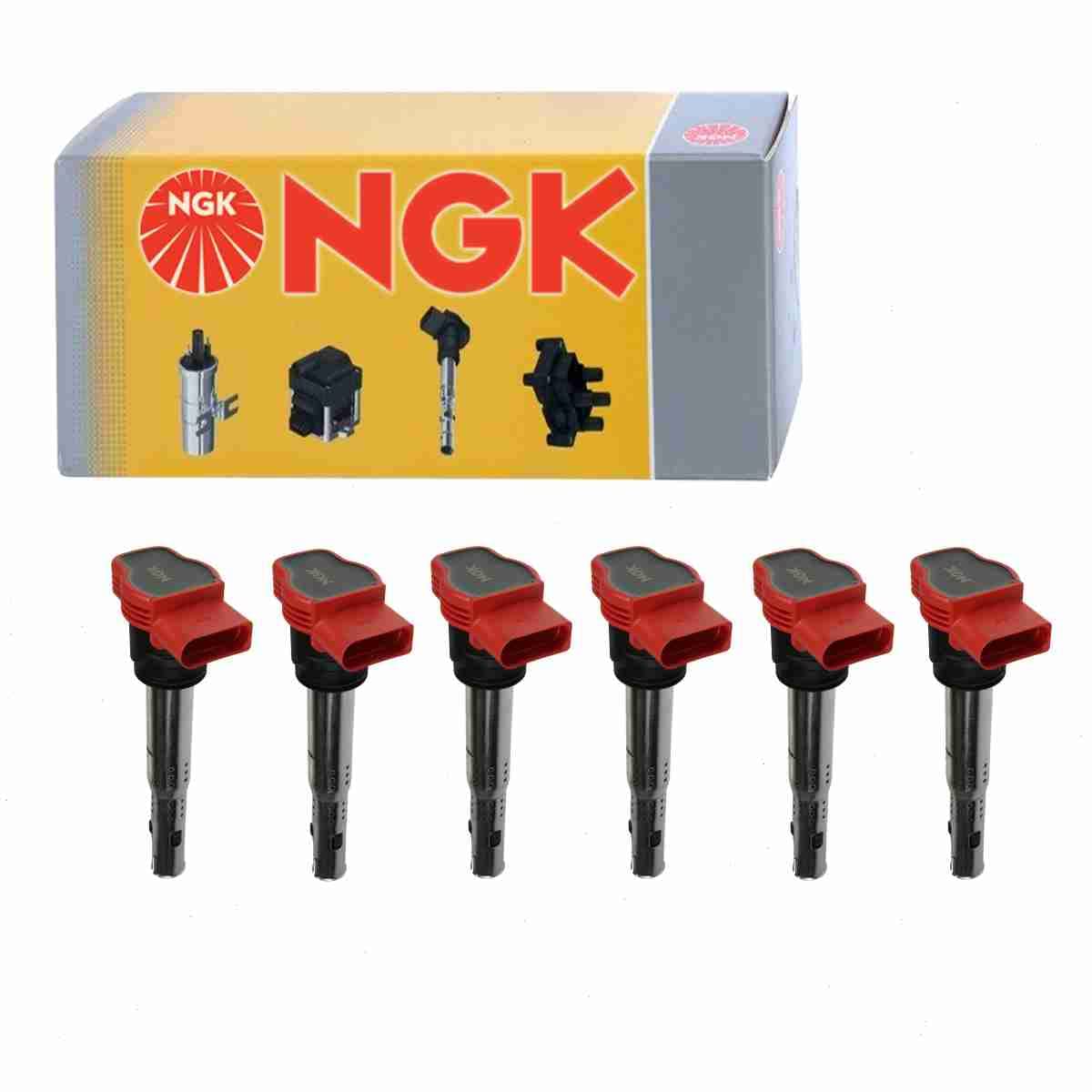 6 pc NGK Ignition Coils compatible with Audi Q7 3.0L V6 2011-2018