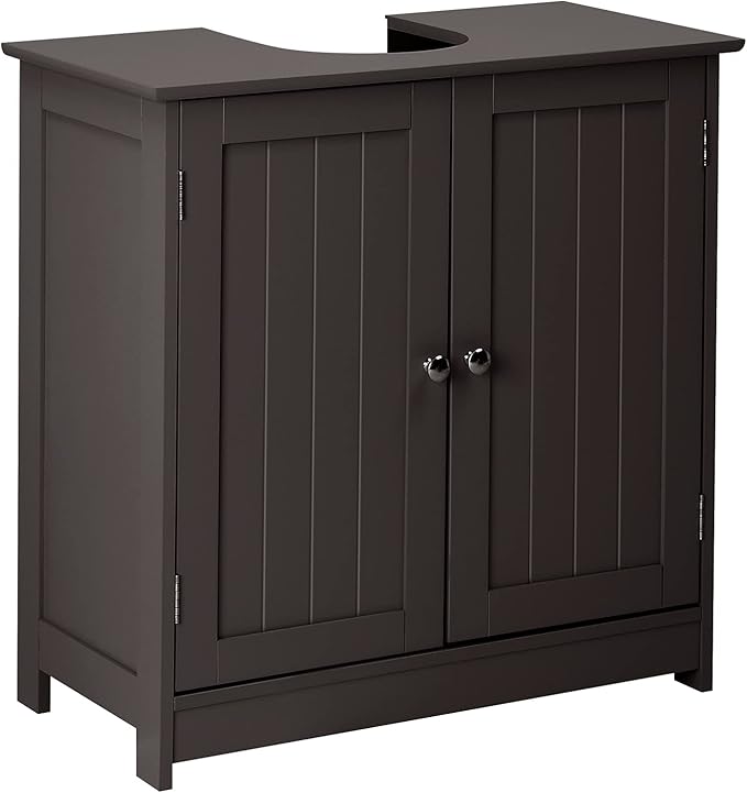Bonnlo Pedestal Under Sink Storage Bathroom Vanity with 2 Doors Traditional Bathroom Cabinet Space Saver Organizer 23 5/8" x 11 7/16" x 23 5/8" (L x W x H) (Espresso)