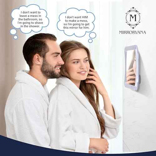 Small Travel Shower Mirror - Fogless Shower Shaving Mirror with Triple Suction Cups, Anti-Fog & Shatterproof Stick On Shave Mirror for Bathroom and Travel - 5.3" x 5.3"