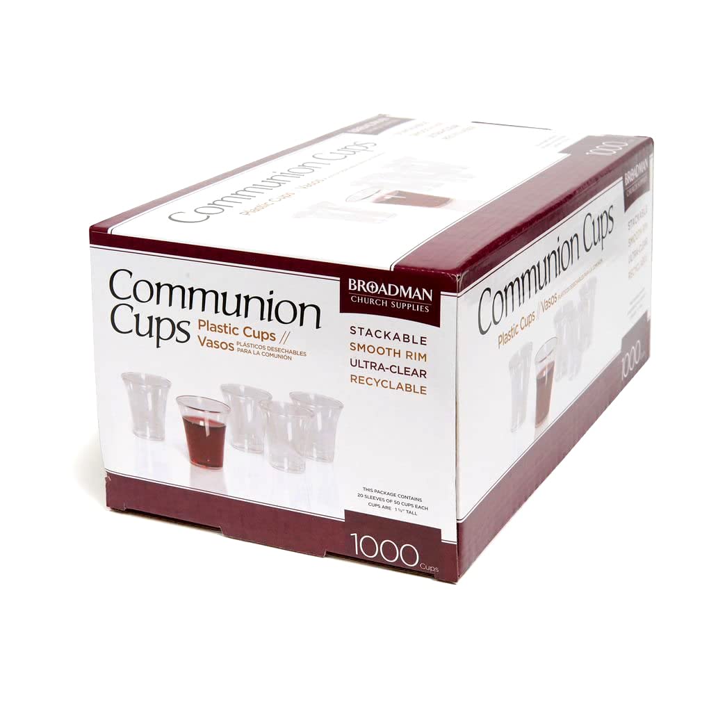 BROADMAN CHURCH SUPPLIES Plastic, Disposable, Recyclable Communion Cups, 1000 Count
