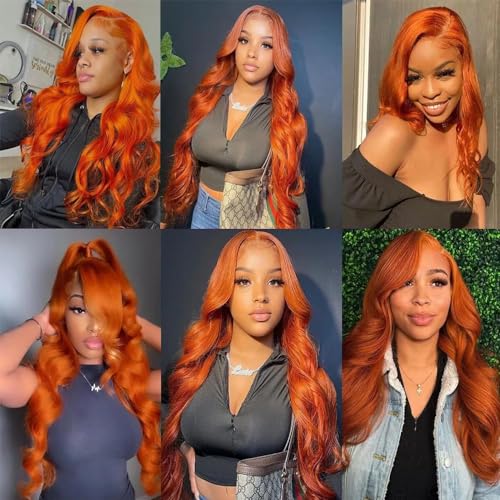 Bundles Human Hair 26 28 30 Inch Orange Giginger Orange 350 Body Wave Human Hair Bundles Unprocessed Brazilian Virgin Hair Double Weft Quick Weave for Black Women