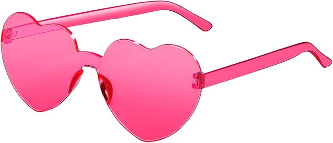 Heart Shaped Sunglasses for Women Colorful Glasses Fun Trendy Transparent Heart Sunglasses Party Favor