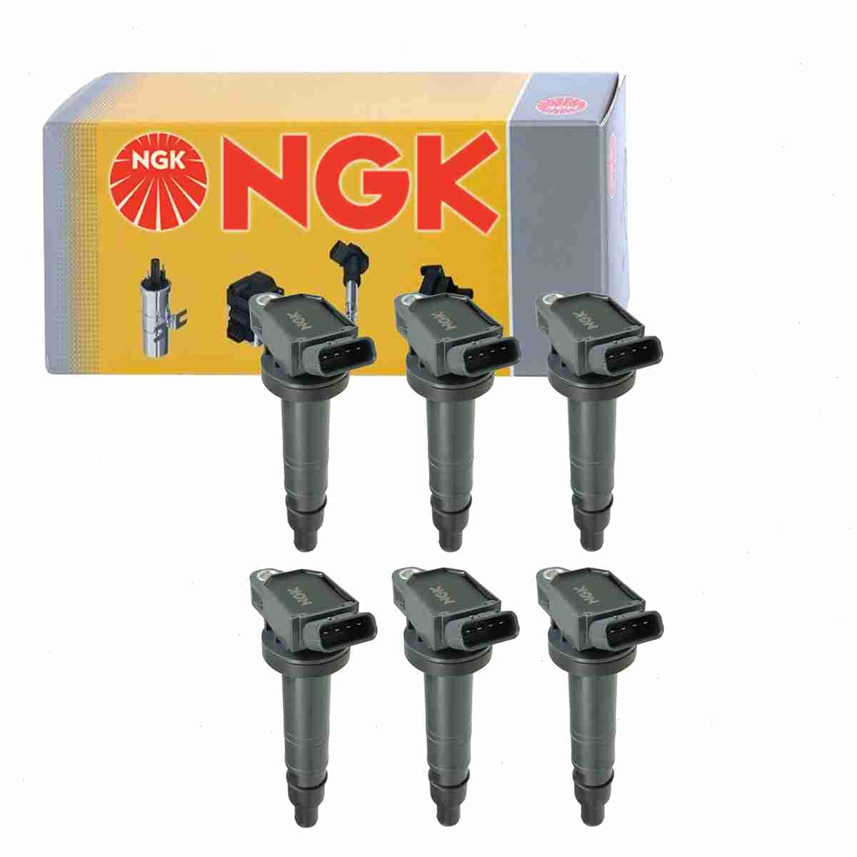 6 pc NGK Ignition Coils compatible with Toyota FJ Cruiser 4.0L V6 2007-2009