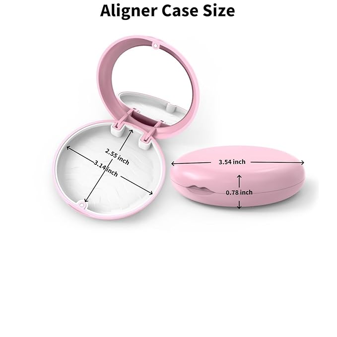 2 Pack Retainer Case with Mirror, Fashion Orthodontic Slim Night Guard Cases, Portable Mouth Guard Storage Case for Travel