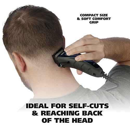 Wahl USA Self Cut Compact Corded Clipper Personal Haircutting Kit with Adjustable Taper Lever, and 12 Hair Clipper Guards for Clipping, Trimming & Personal Grooming ? Model 79467