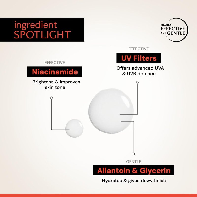 Deconstruct Dry Brightening Fluid Sunscreen SPF 50+ with Niacinamide | Lightweight, Hydrating & Dewy | UVA/UVB Protection | 8-Hour Wear, Water-Resistant, No White Cast | 50g | Pack of 2