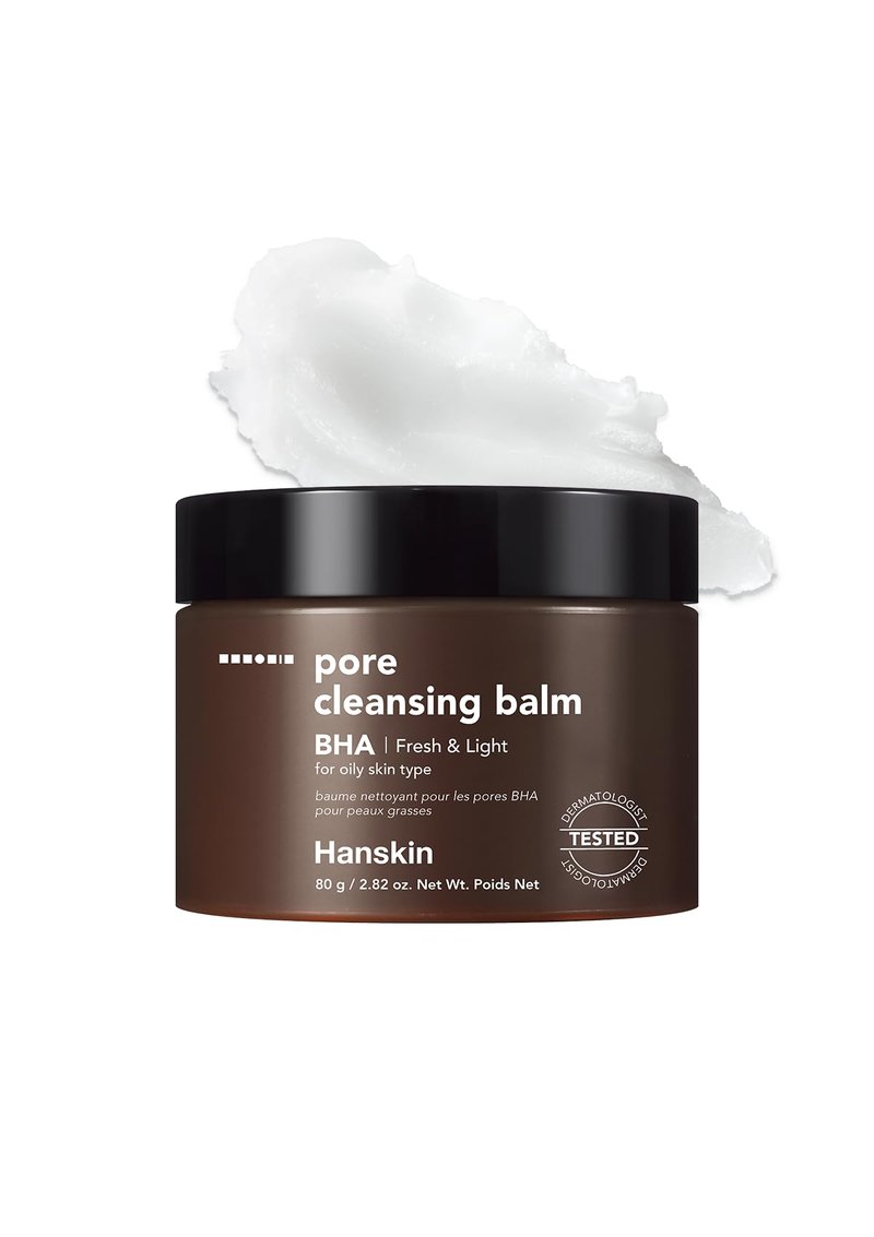 Hanskin BHA Pore Cleansing Balm – Korean Melting Balm Cleanser, Gentle Makeup Remover for Oily & Combination Skin | Solid-to-Oil Cleanser with BHA & Nourishing Oils | K-Beauty | 2.82 oz