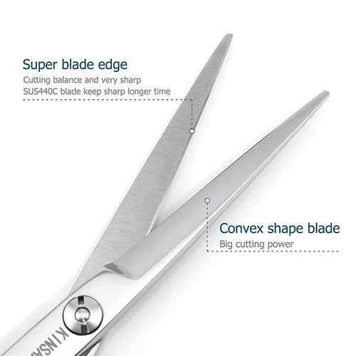 Hair Shears left hand 6 Inch Hair Scissors Thinning shears Left Hand Hair Cutting Scissors Lefty Left Handed 440C Kinsaro