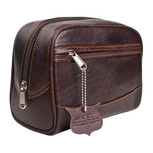 Parker Men¡¯s Travel Toiletry Bag?Handmade Buffalo Leather Dopp Kit for Men?Full Size Waterproof Bag with Zippered Side Pockets Travel Toiletry Organizer