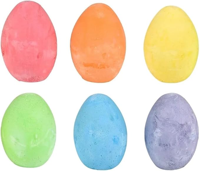 24-Pack Easter Egg Chalk, Sidewalk Chalk for Kids, Easter Basket Stuffers Gifts Fillers, Perfect For Easter Egg Hunt, Party Favors, 2.5" Inch