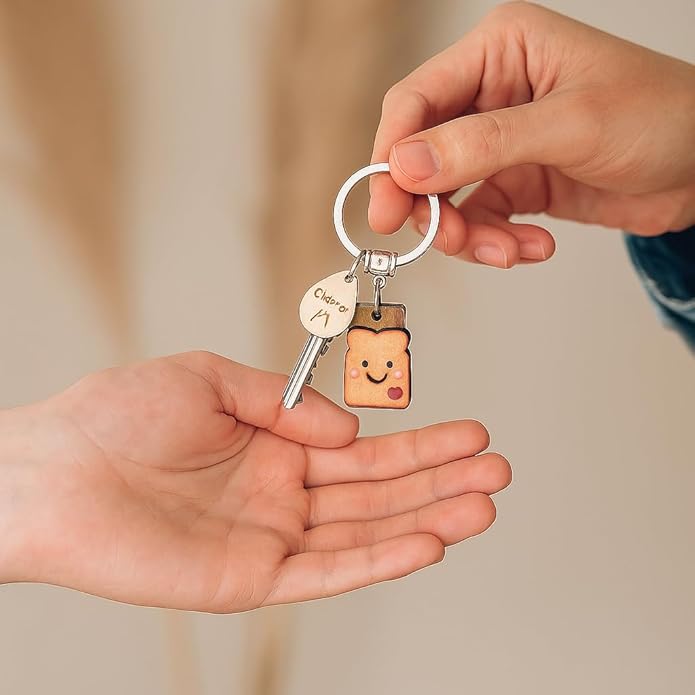 Cute Toast Keychain for Girls, New Beginnings Gifts for Best Friend as Next Chapter Stuff, Cute Love Engagement Housewarming Birthday New Job Gifts for Coworker Couple Bestie Sister Parents
