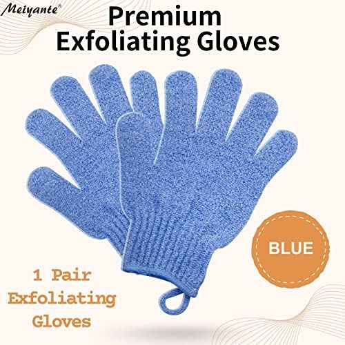 Exfoliating Glove - Body Scrub for Smooth and Soft Skin - Body Exfoliator for Ingrown Hair Dead Skin Remover and Itchy and Flaky Skin - Scrubber Shower Accessories 1 Pair Glove Mens Stocking Stuffer