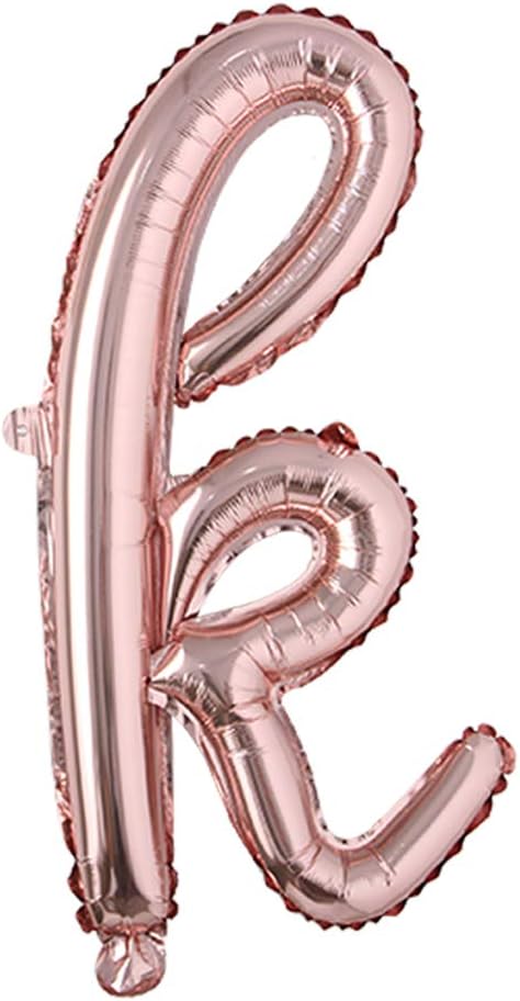 18 Inch Rose Gold Happy Birthday Balloons - Lowercase Letters Handwriting Style, Birthday Party Decoration