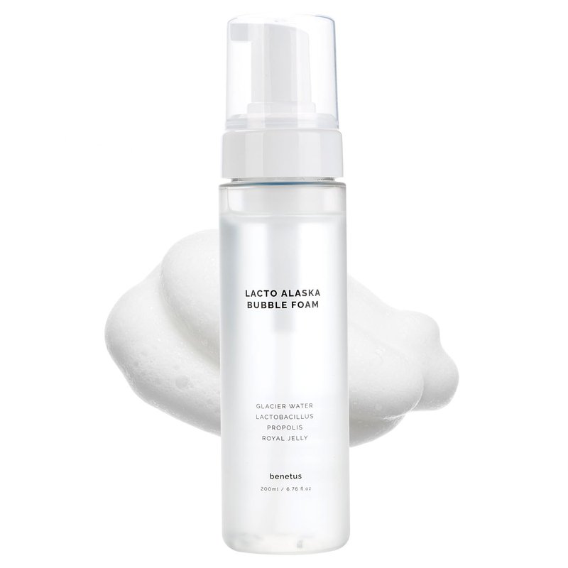 KSBC BENETUS Lacto Alaska Bubble Foam, Facial Cleanser, Face Wash, Moisture Balance, for Sensitive Skin Korean Skincare 200ml