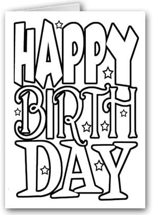 Stonehouse Collection Kids Happy Birthday Coloring Cards, Color-in 'Happy Birthday' Design for Creative Party | Fun12 Color Card and Envelopes